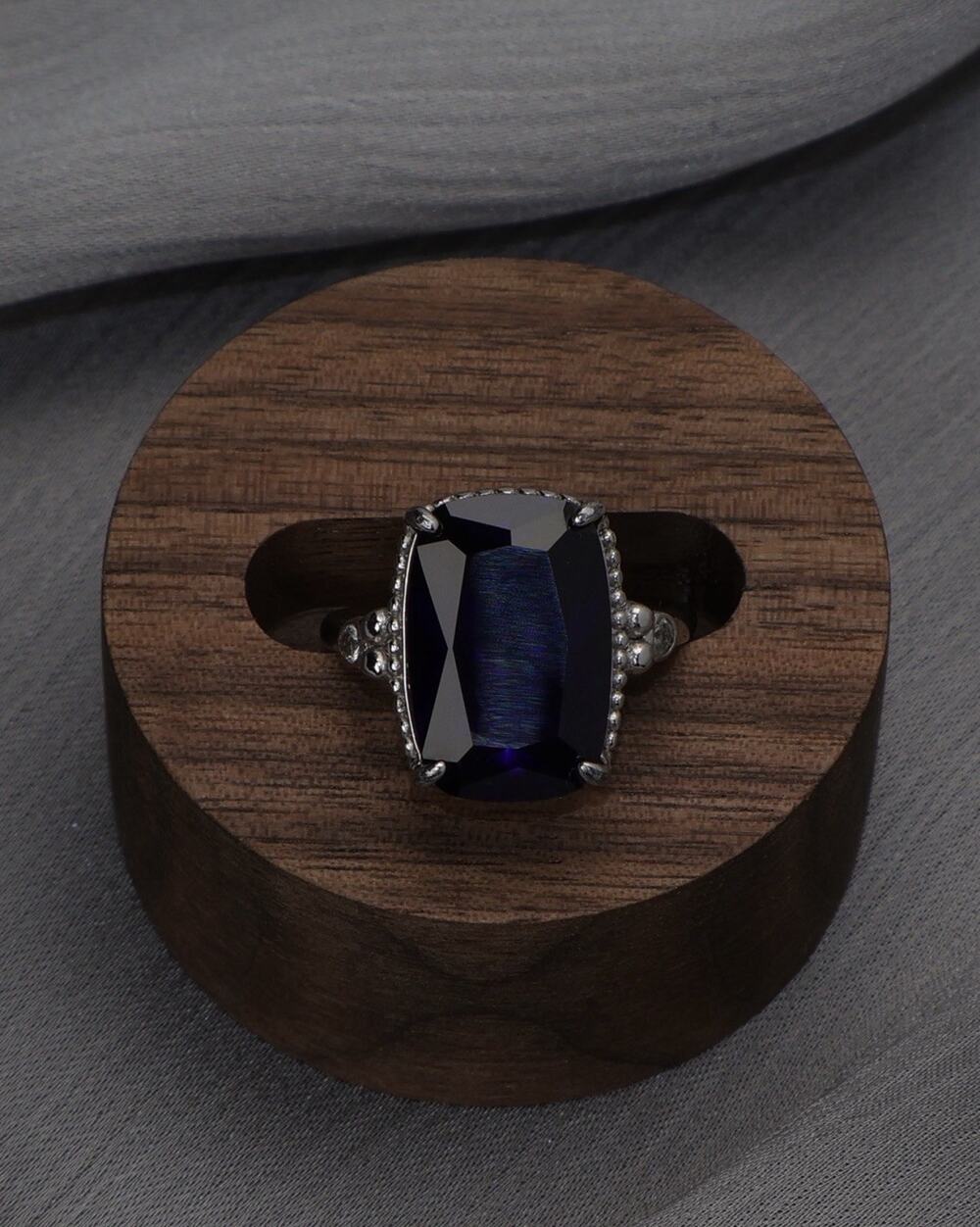 Vintage Sterling Silver Sapphire Ring 4.68G / Sz 5